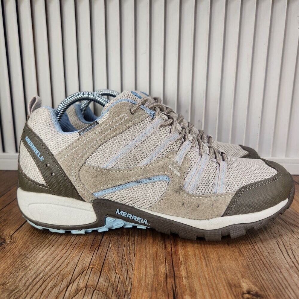 Merrell Tuskora J080453 Womens 10 Beige Brown Suede Trail Hiking Trekking Shoes